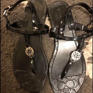 Black Jelly Authentic Coach Sandal Size 5.5